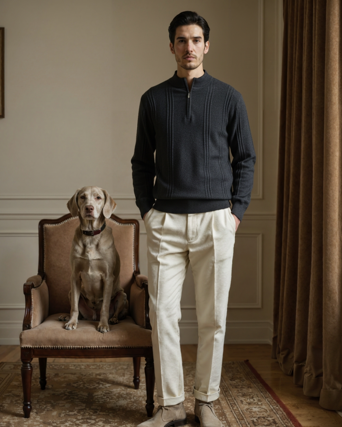 100% Cashmere Half-Zip Sweater