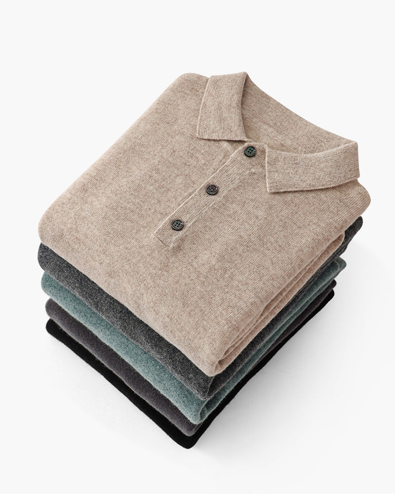 100% Cashmere Polo Sweater