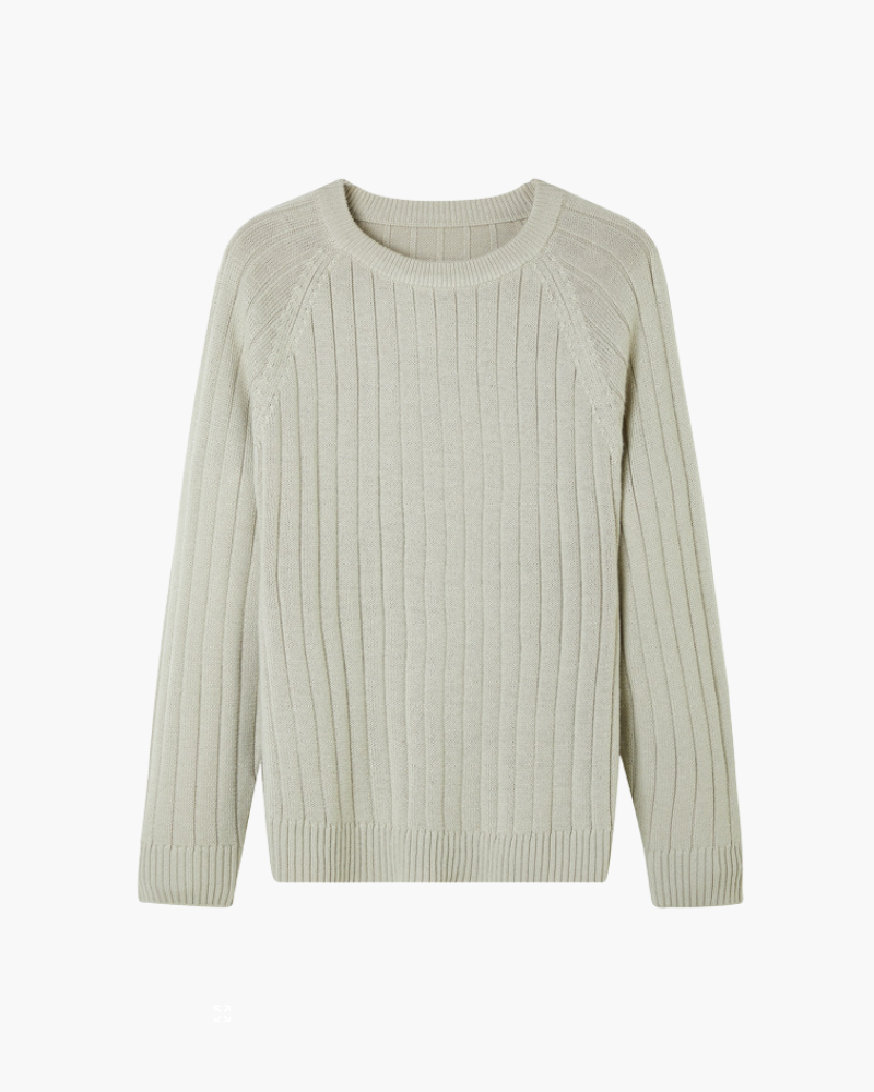 100% Premium Wool Ribbed Sweater