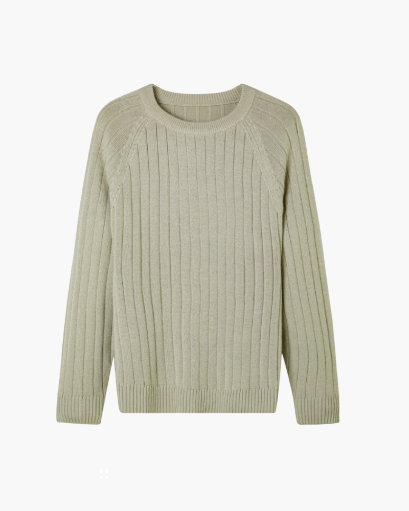 100% Premium Wool Ribbed Sweater