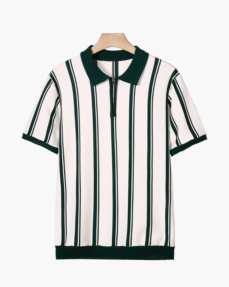 Modena Polo Striped Half-Zip