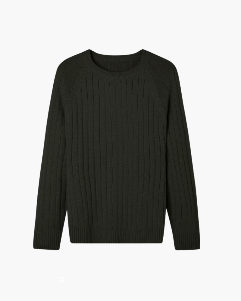 100% Premium Wool Ribbed Sweater