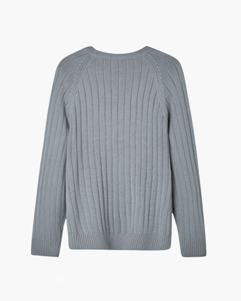 100% Premium Wool Ribbed Sweater