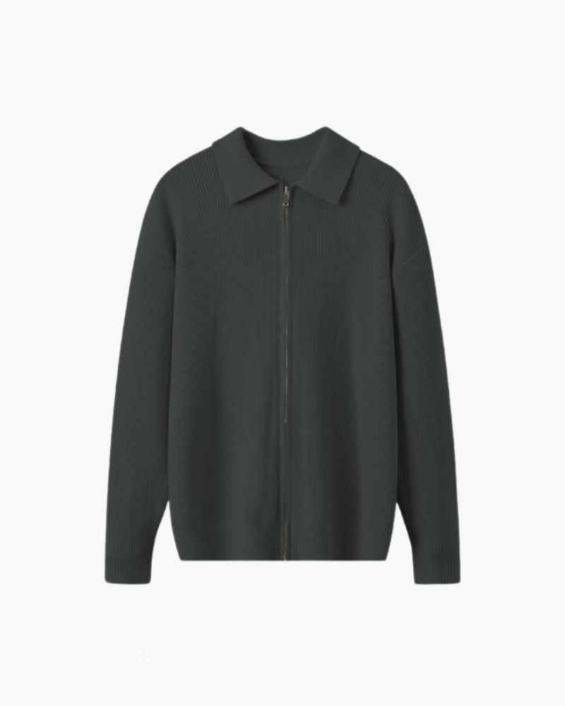 100% Wool Zip Knit Cardigan