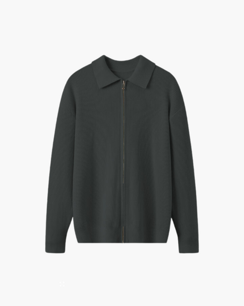 100% Wool Zip Knit Cardigan