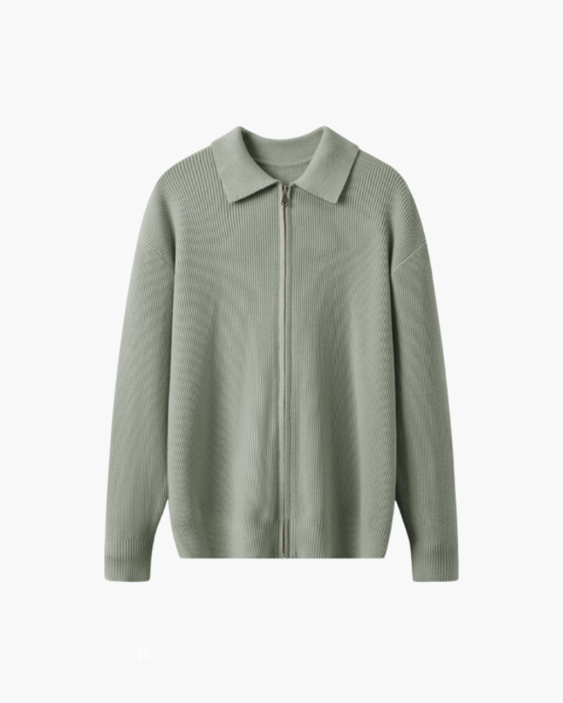 100% Wool Zip Knit Cardigan