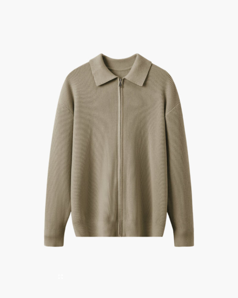 100% Wool Zip Knit Cardigan