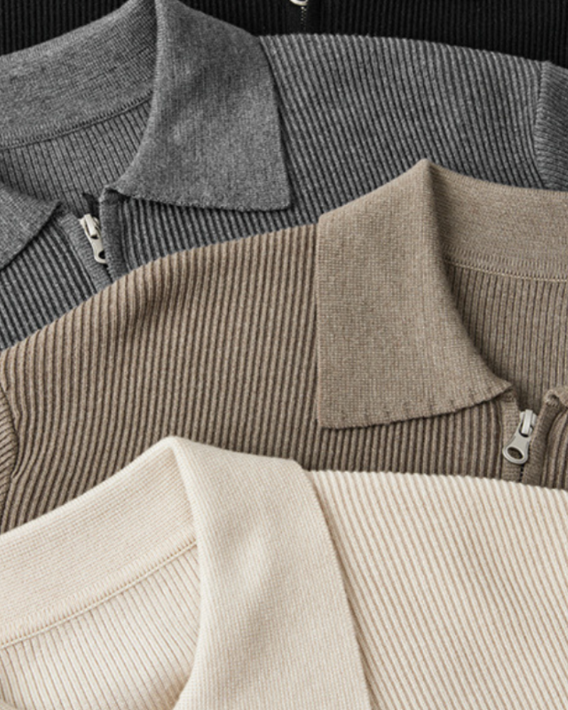 100% Wool Zip Knit Cardigan