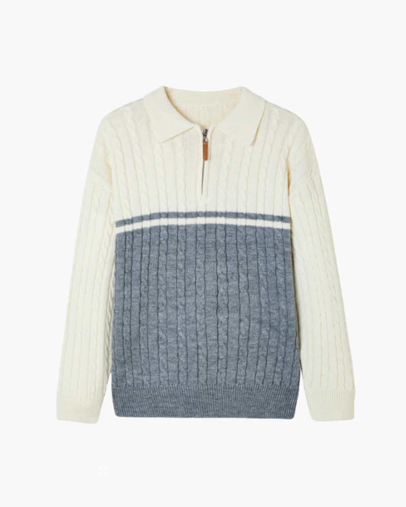 Premium Wool Half Zip Knit Sweater