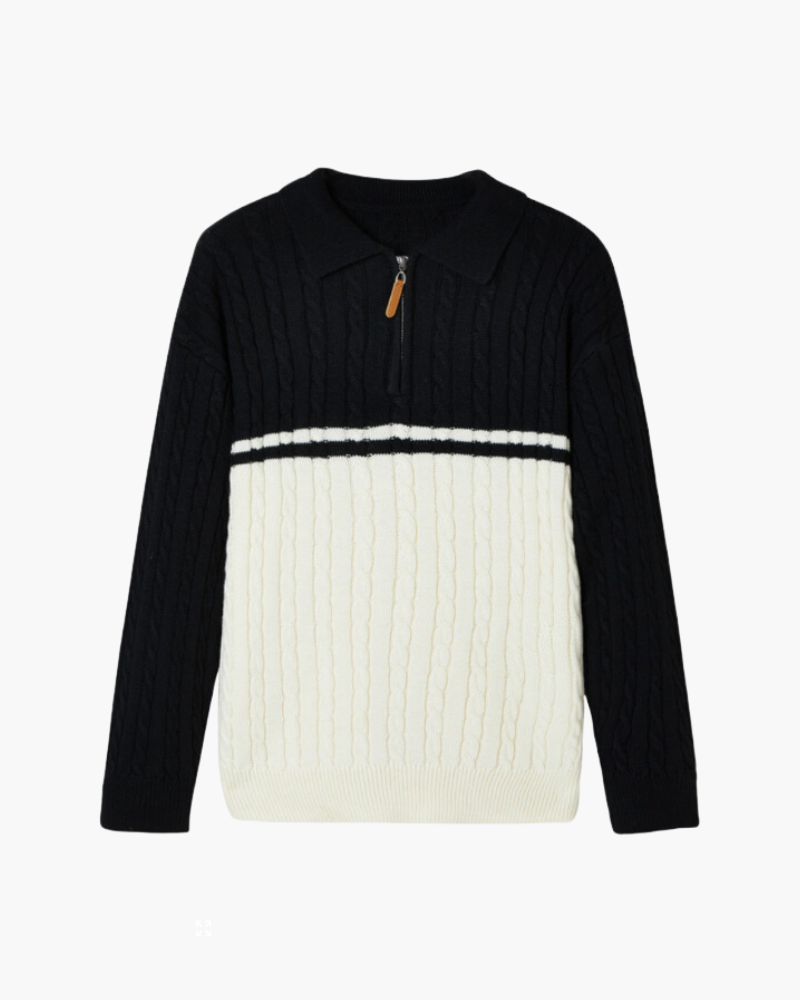 Premium Wool Half Zip Knit Sweater