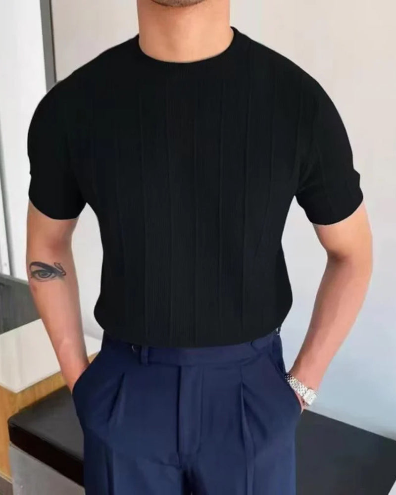 Cannes Ribbed Knit T-Shirt
