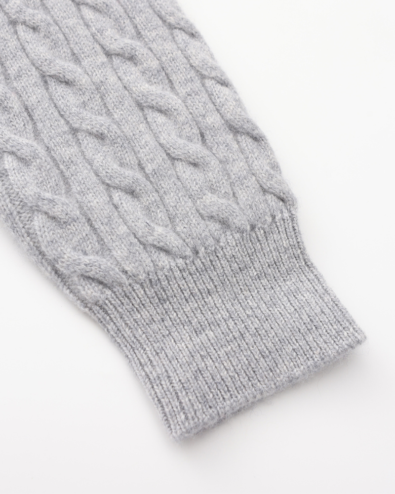 100% Cashmere Cable-Knit Half-Zip Sweater