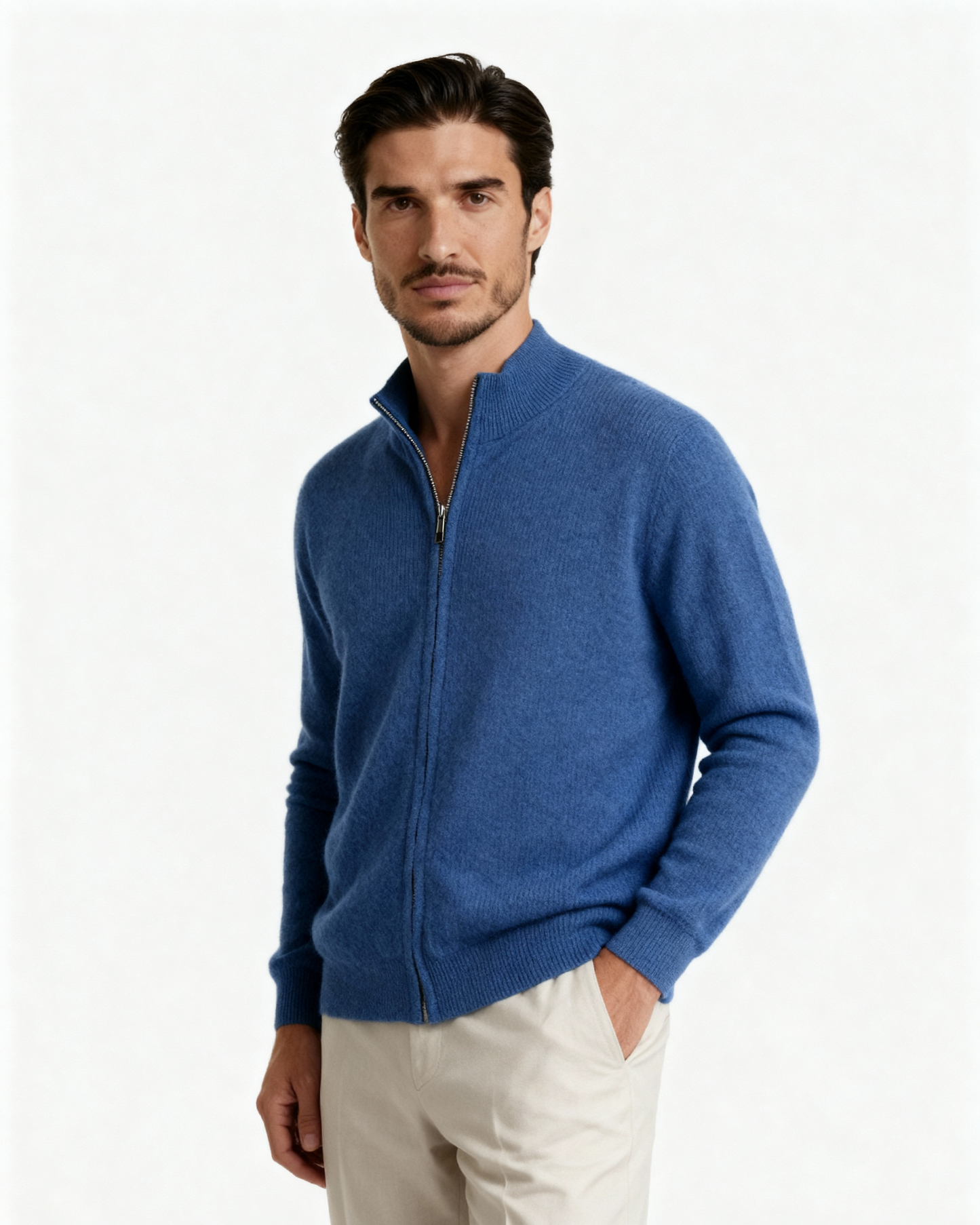 100% Cashmere Zip Cardigan
