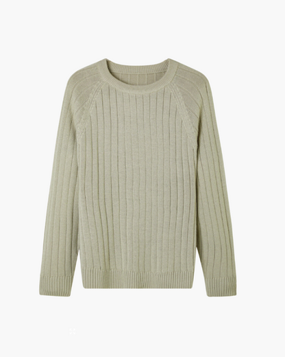 100% Premium Wool Ribbed Sweater