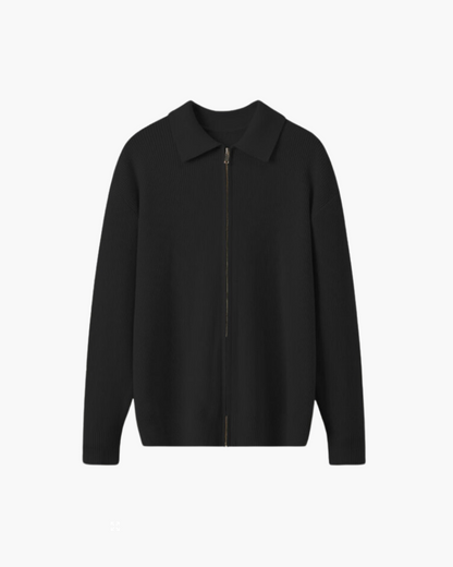 100% Wool Zip Knit Cardigan