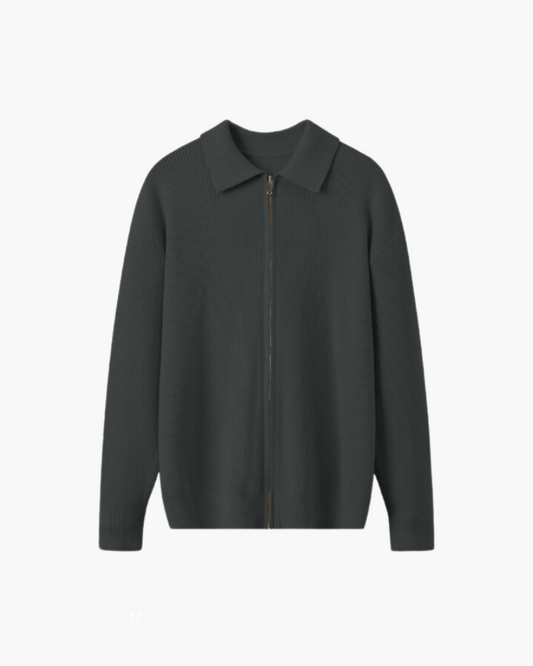 100% Wool Zip Knit Cardigan