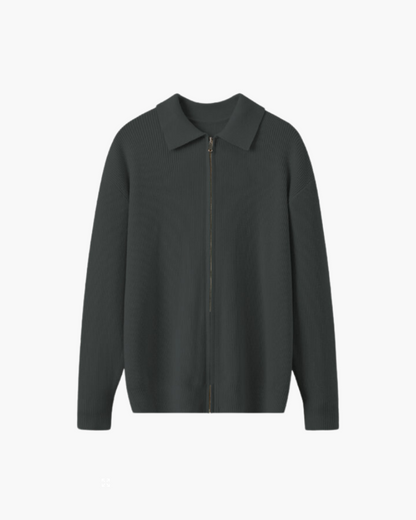 100% Wool Zip Knit Cardigan