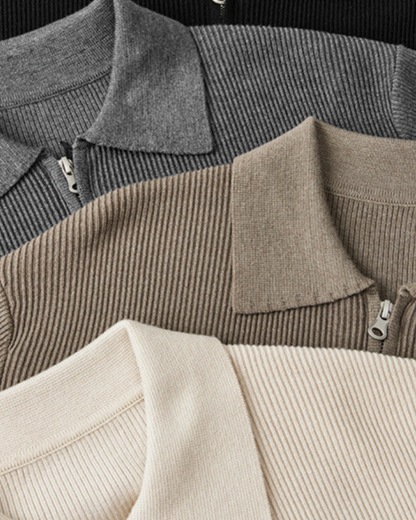 100% Wool Zip Knit Cardigan