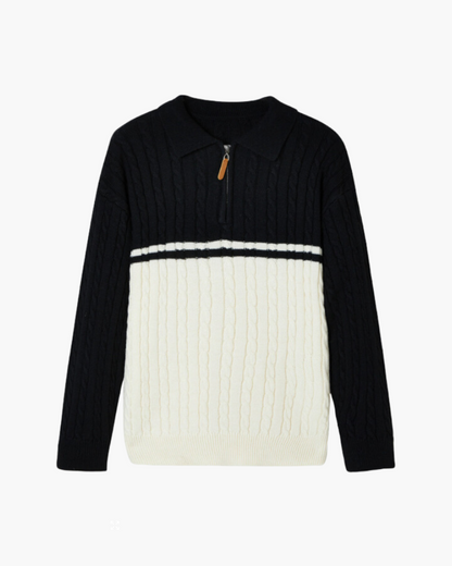 Premium Wool Half Zip Knit Sweater
