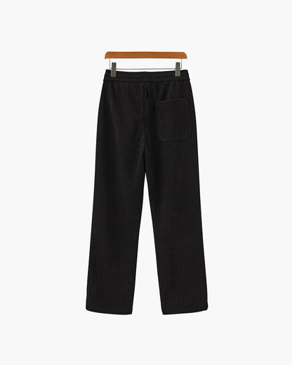Roman Ribbed Knit Drawstring Pantalon