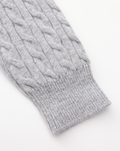 100% Cashmere Cable-Knit Half-Zip Sweater