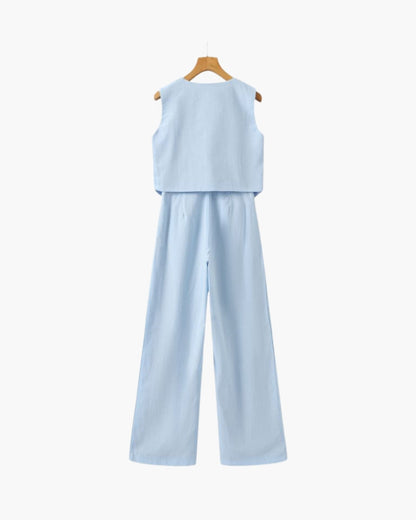 Classy Women's - Linen & Cotton Two-piece Set