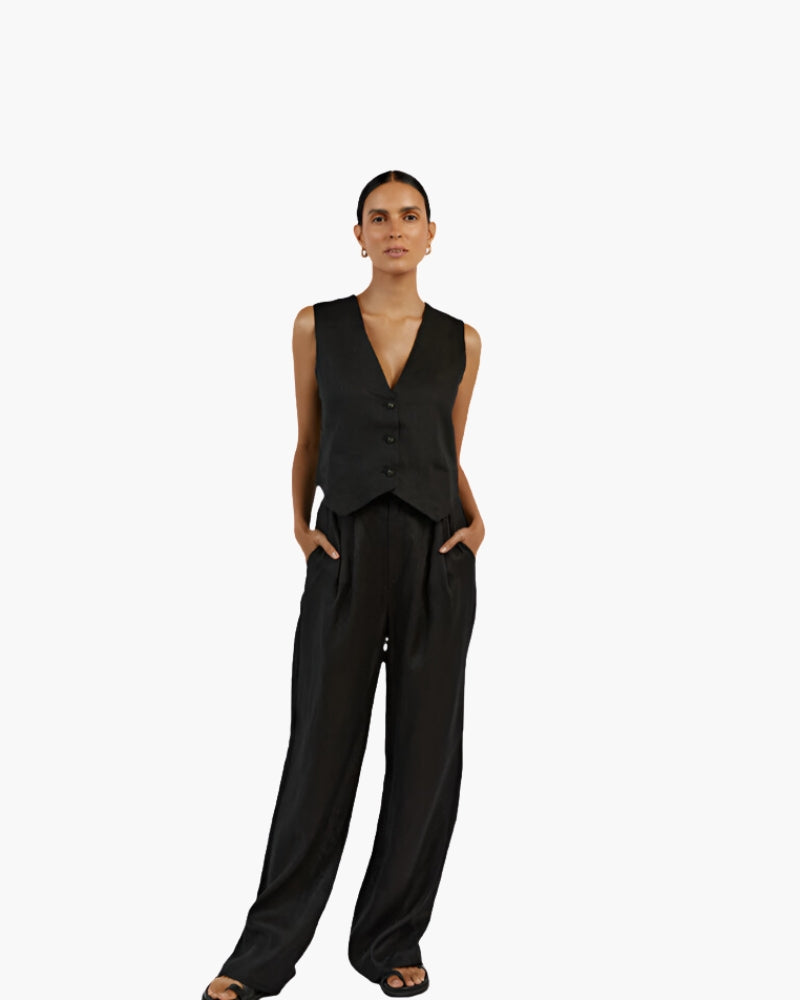 Classy Women's - Linen & Cotton Two-piece Set