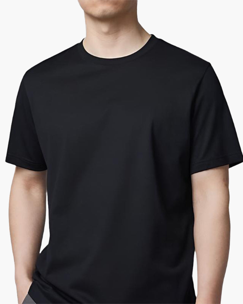 Refined Solid Cotton T-Shirt